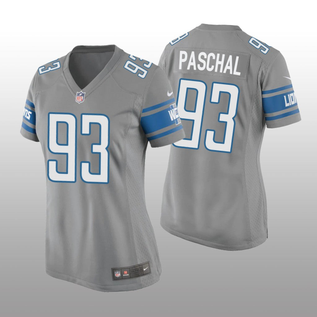 Detroit Lions Josh Paschal Silver Jersey Game Women's