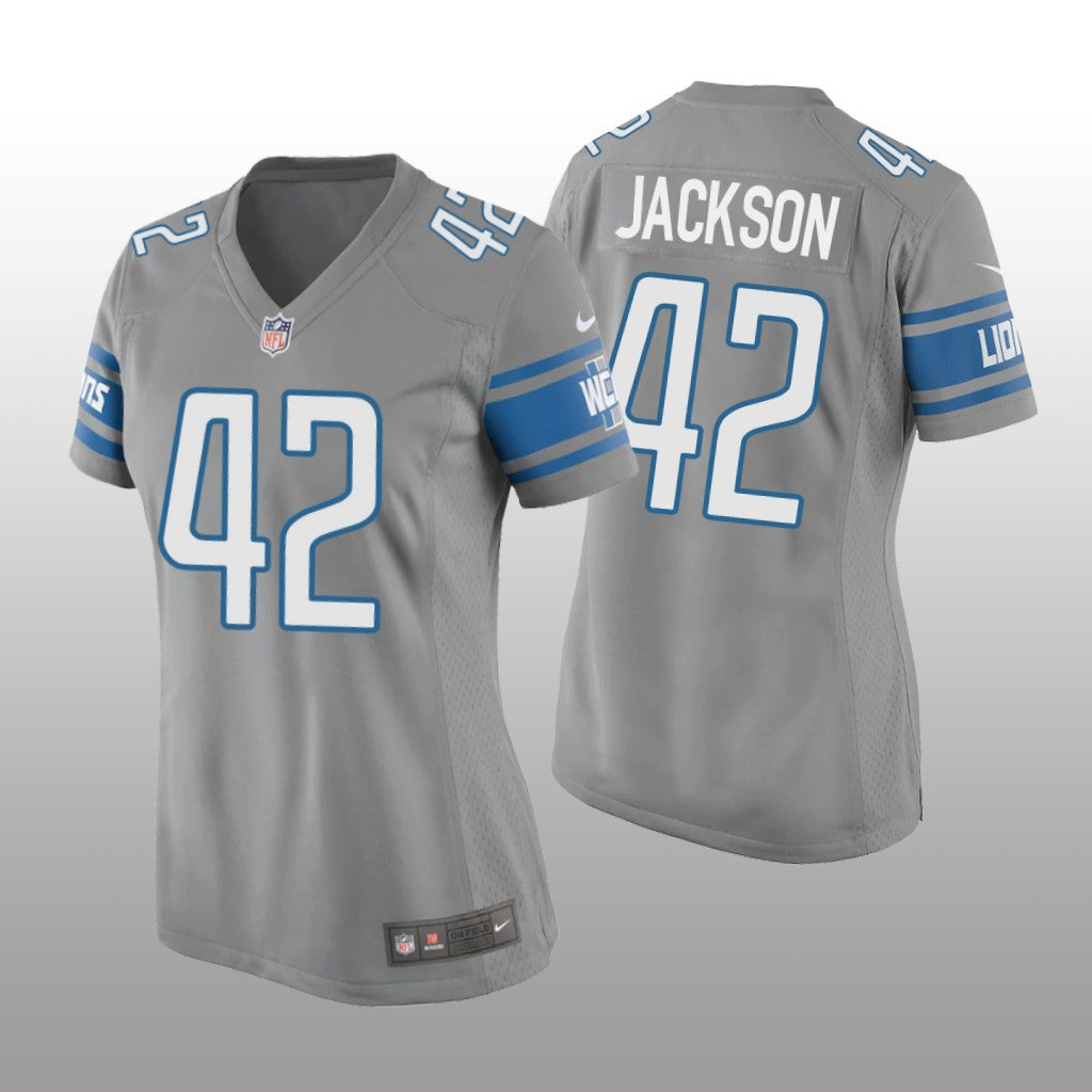 Detroit Lions Justin Jackson Silver Jersey Game Women's