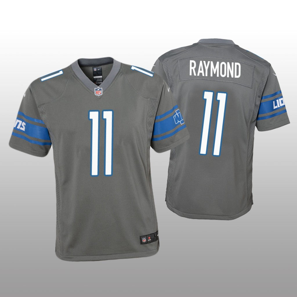 Detroit Lions Kalif Raymond Steel Jersey Color Rush Game Youth