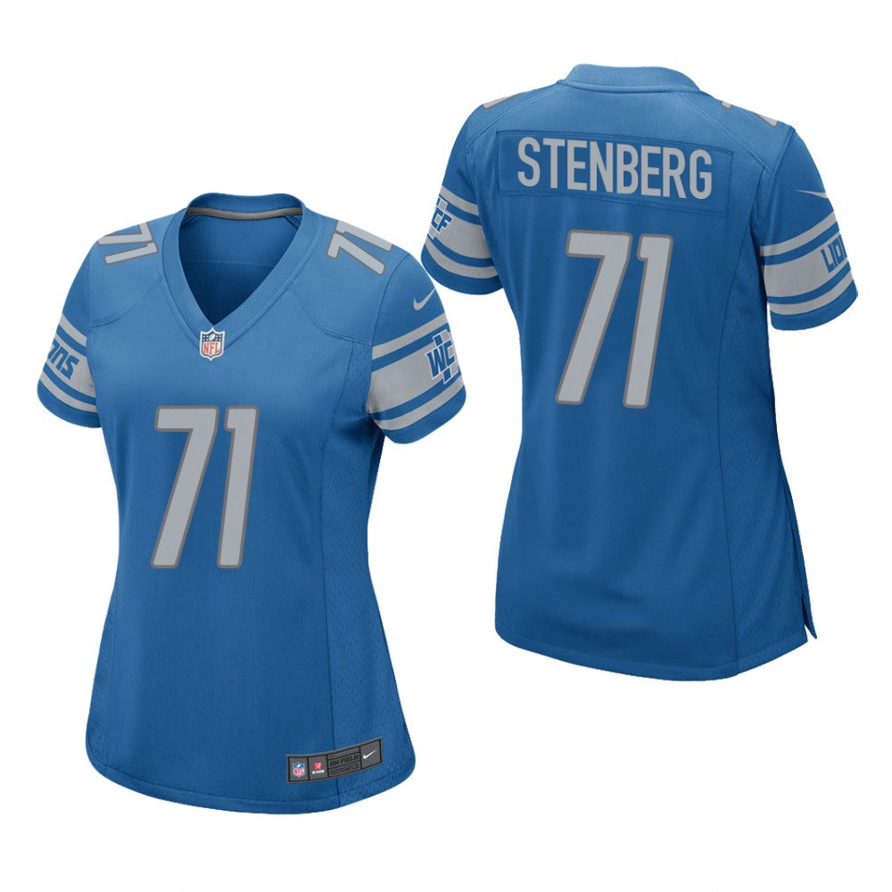 Detroit Lions Logan Stenberg Blue Jersey Game Women's