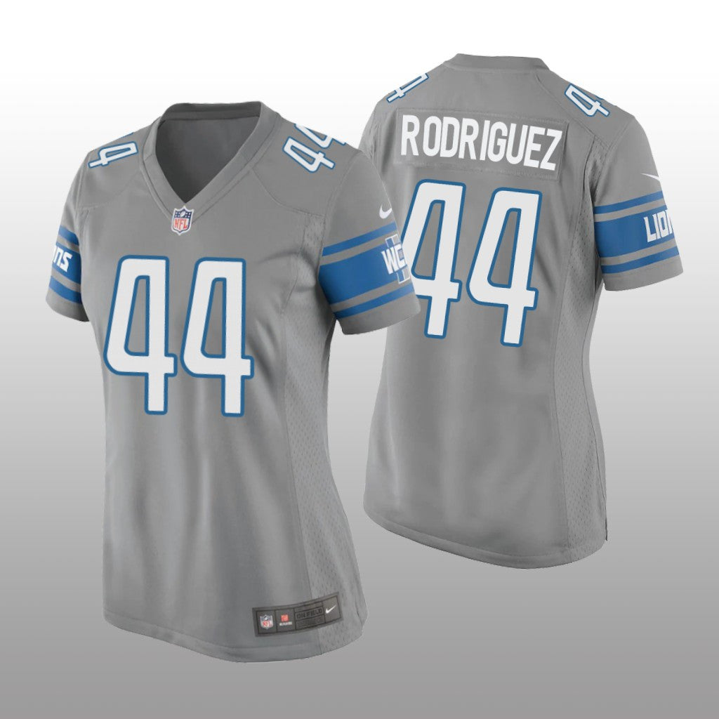Detroit Lions Malcolm Rodriguez Silver Jersey Game Women's