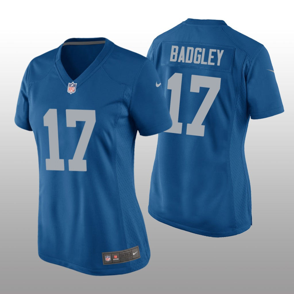 Detroit Lions Michael Badgley Blue Jersey Throwback Game Women's