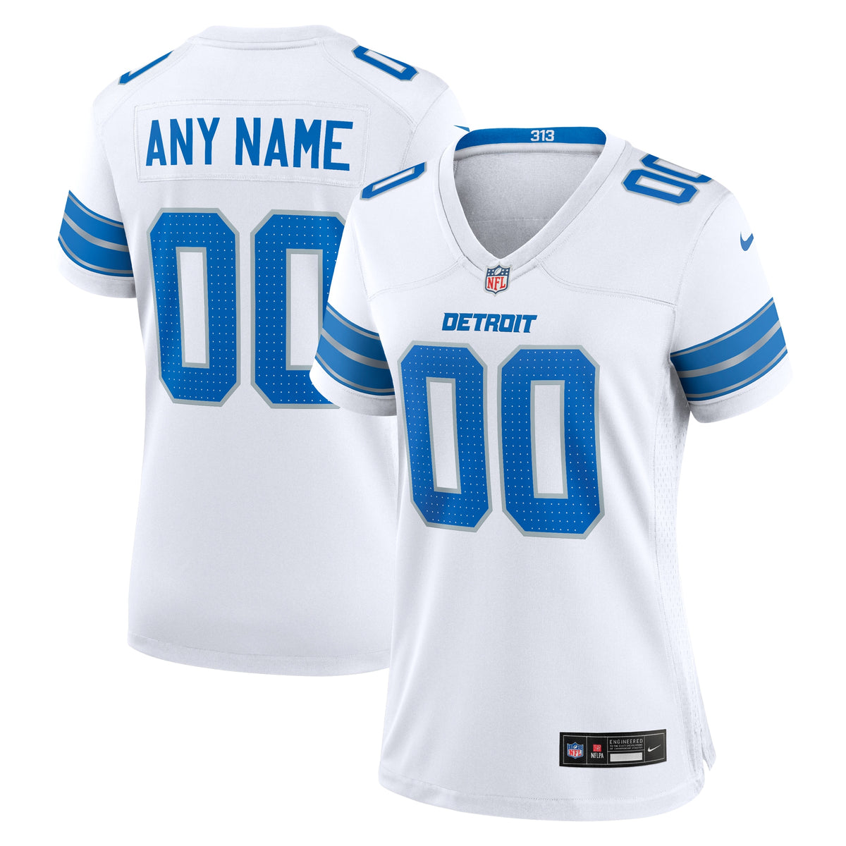 Detroit Lions Nike Women's Custom Game Jersey White