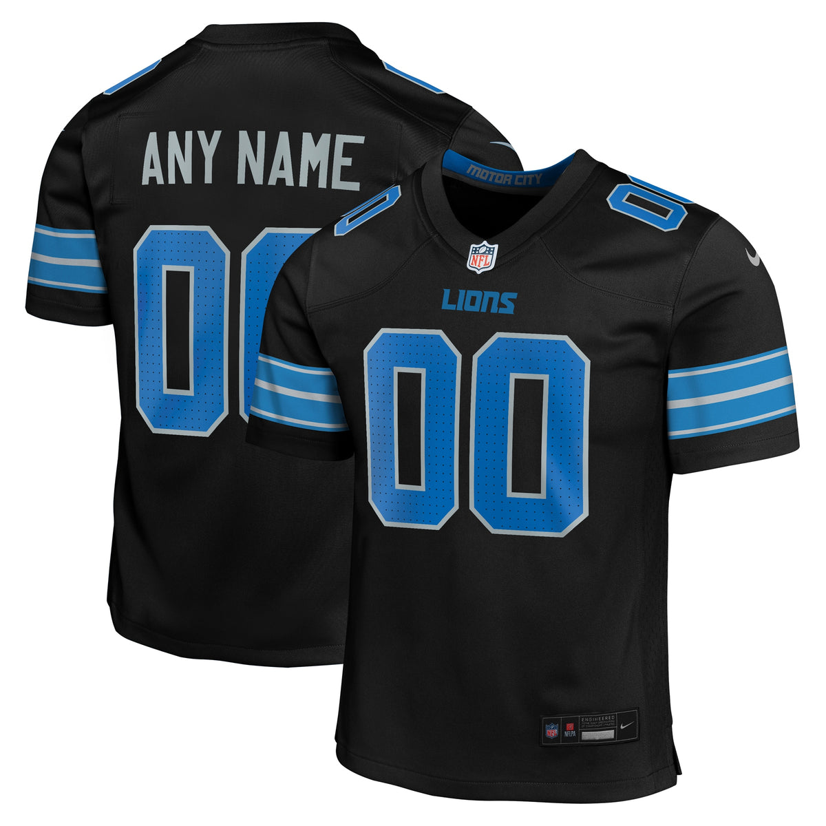 Detroit Lions Nike Youth Alternate Custom Game Jersey Black