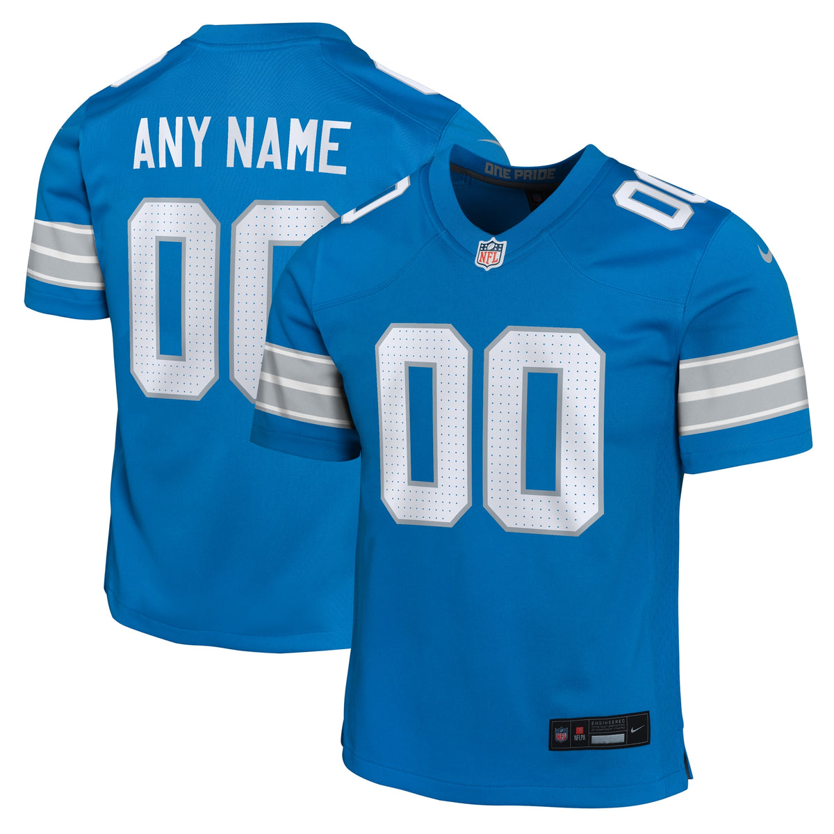Detroit Lions Nike Youth Custom Game Jersey Blue