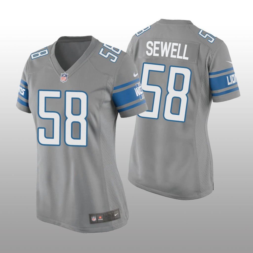 Detroit Lions Penei Sewell Silver Jersey Game Women's
