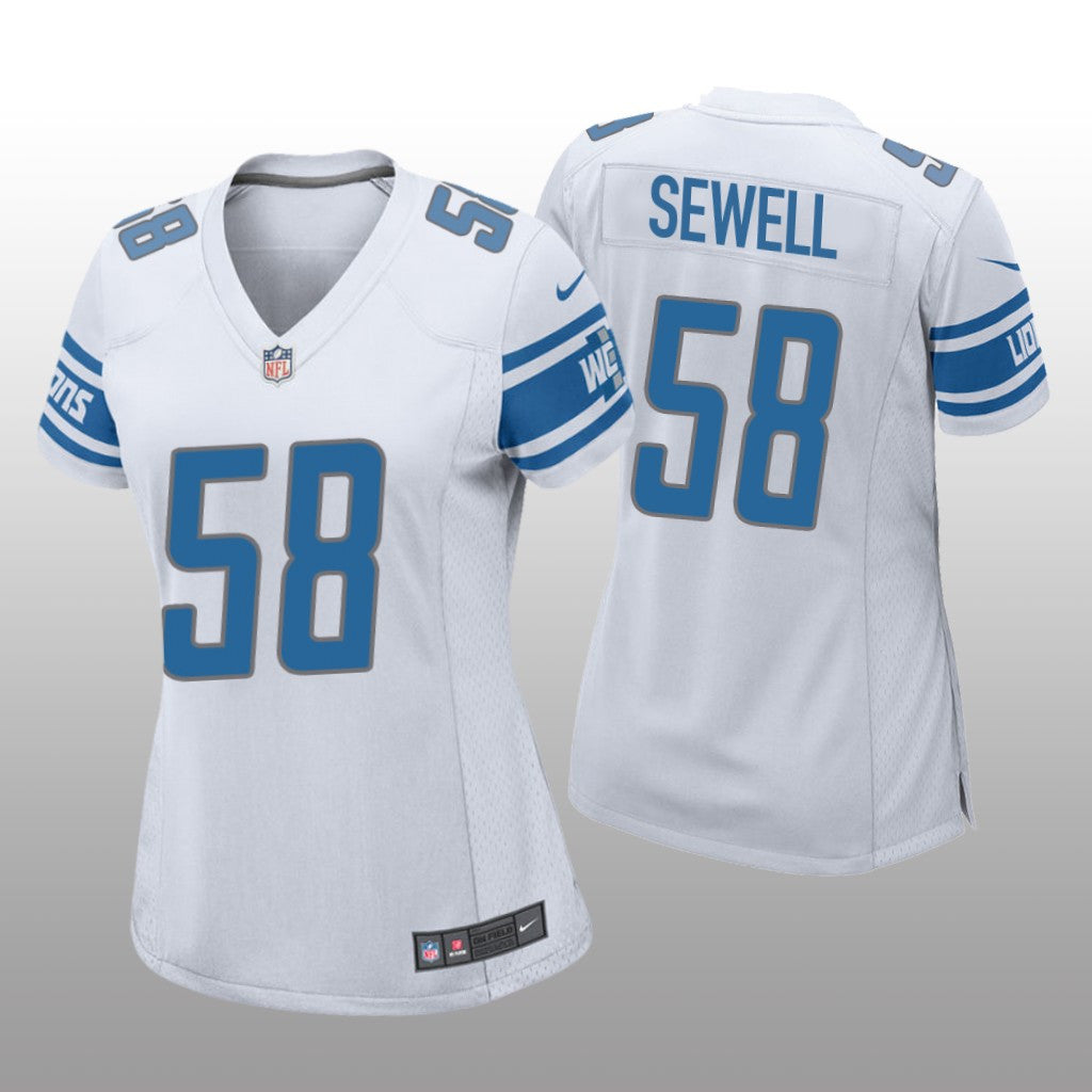 Detroit Lions Penei Sewell White Jersey Game Women's