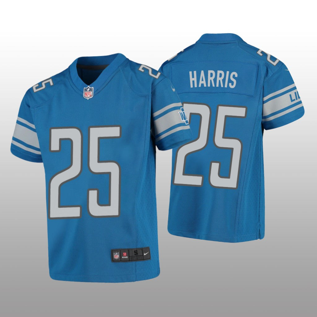 Detroit Lions Will Harris Blue Jersey Game Youth