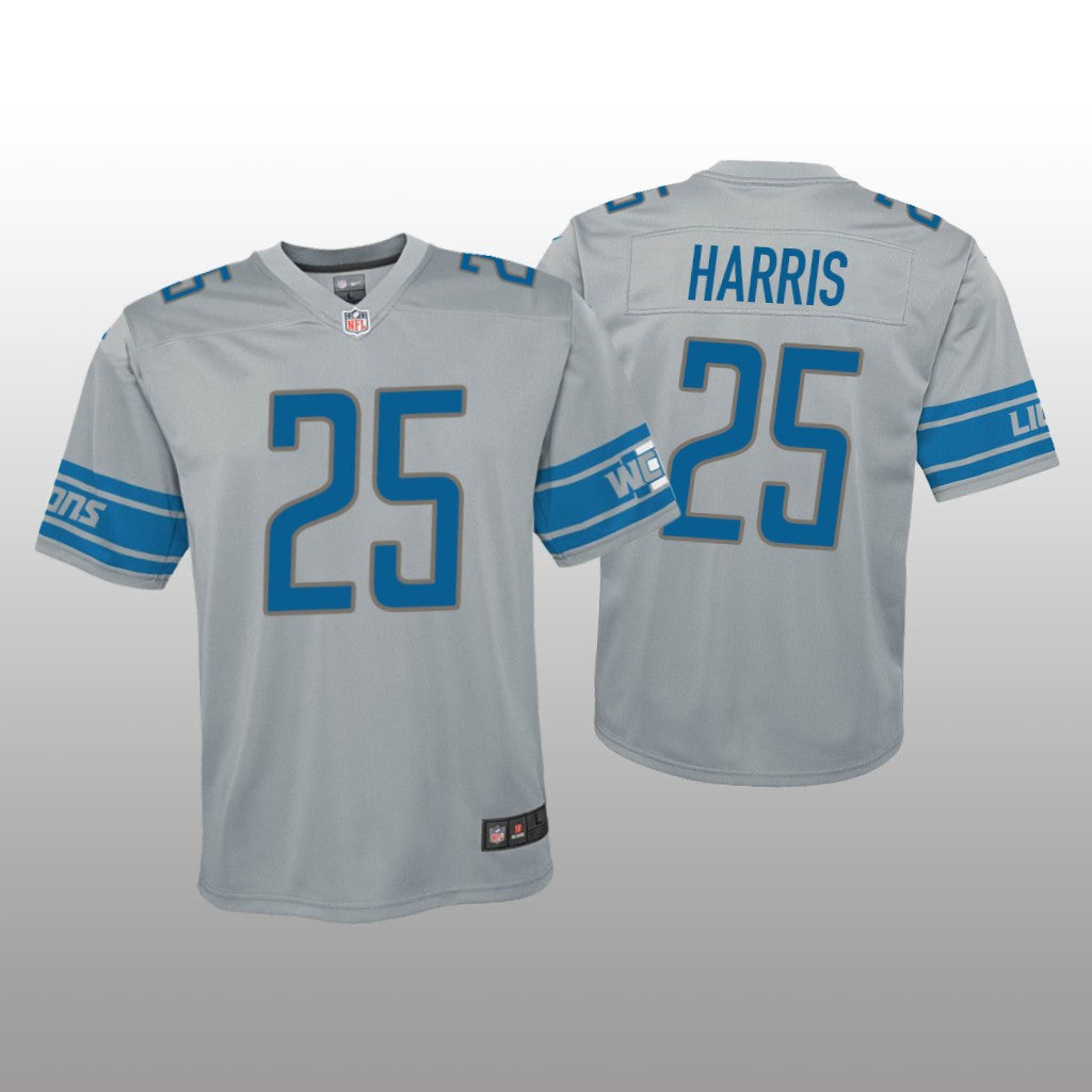 Detroit Lions Will Harris Silver Jersey Inverted Game Youth