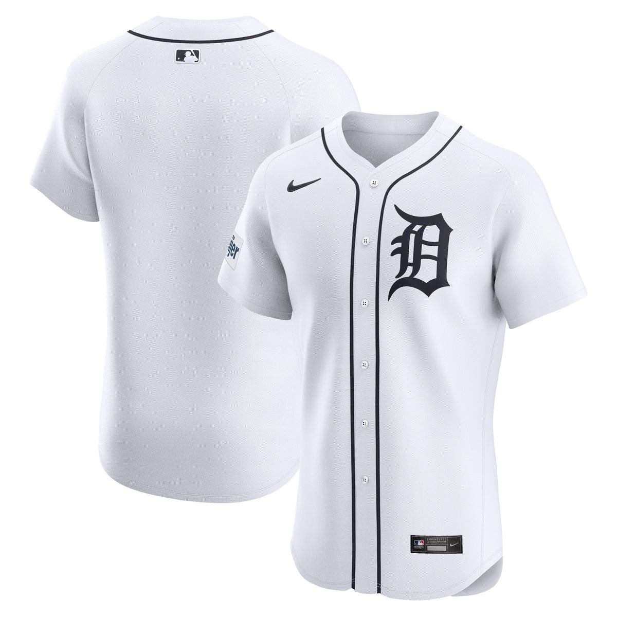 Detroit Tigers Nike Home Elite Patch Jersey White