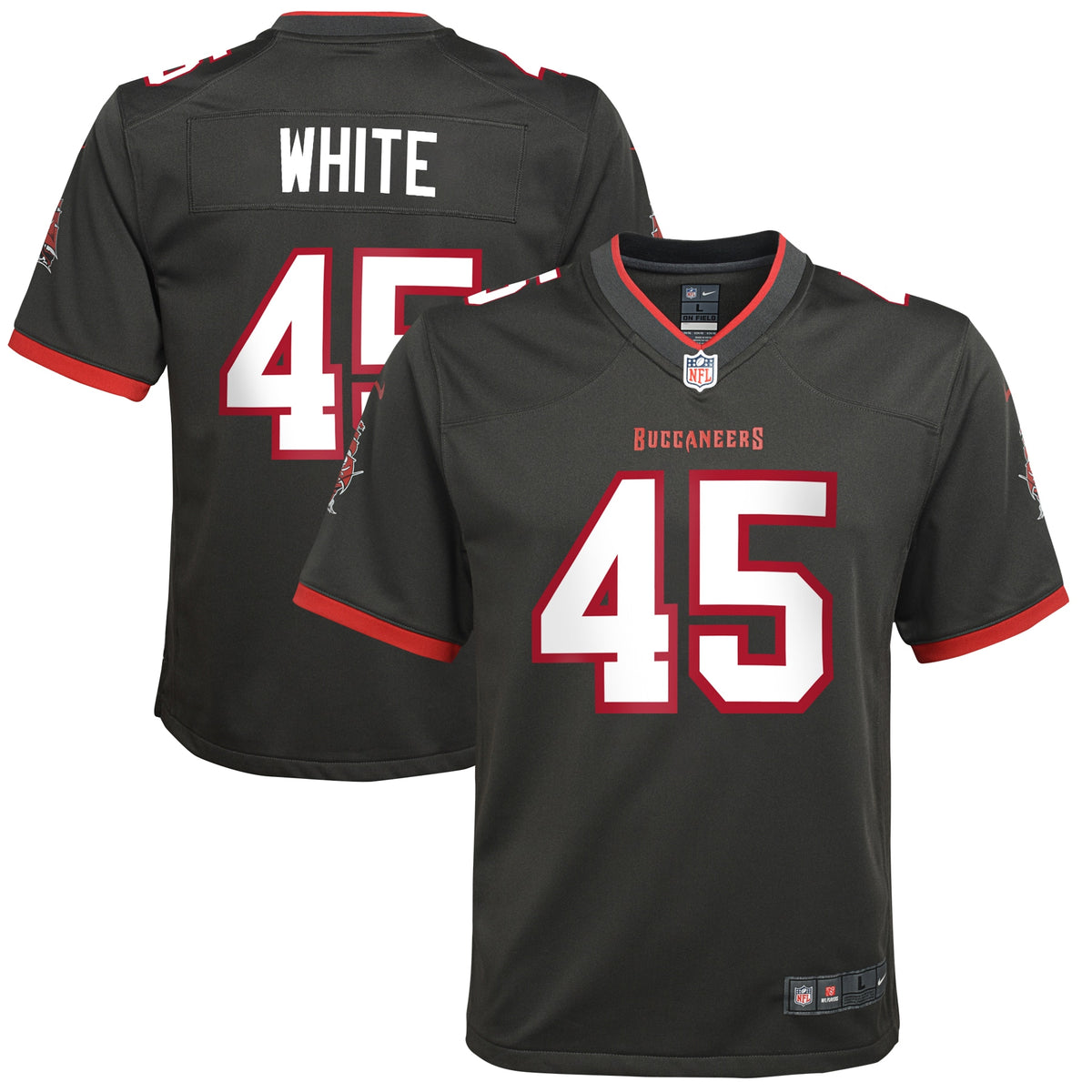 Devin White Tampa Bay Buccaneers Nike Youth Game Jersey Pewter
