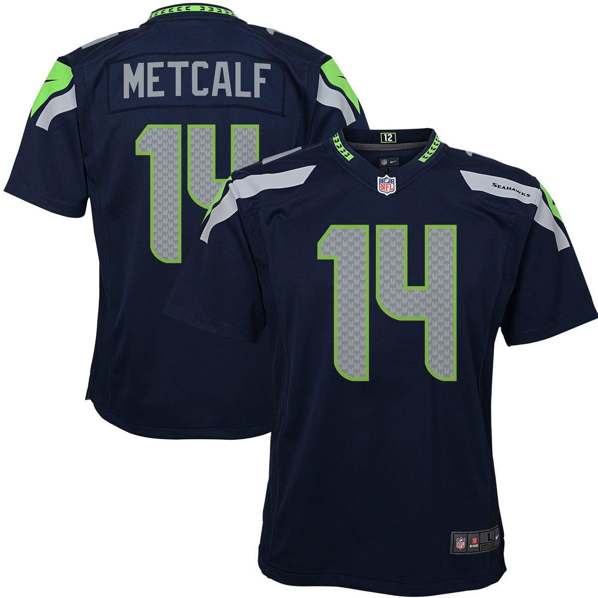 DK Metcalf Seattle Seahawks Nike Youth Game Jersey Navy