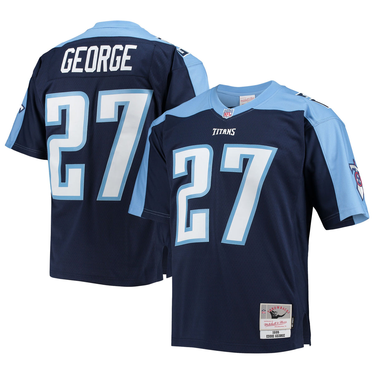 Eddie George Tennessee Titans Mitchell Ness Big Tall 1999 Retired Player Replica Jersey Navy