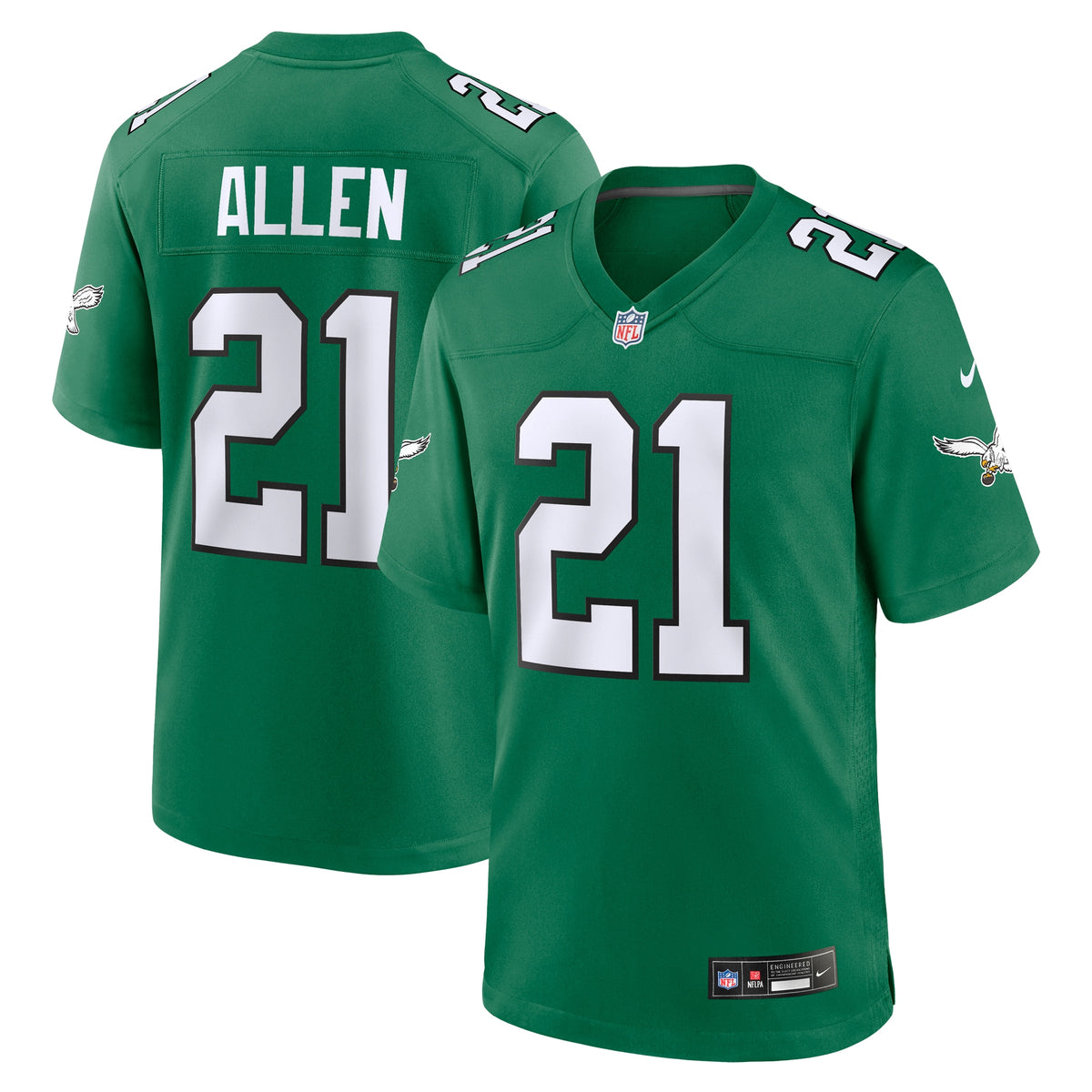 Eric Allen Philadelphia Eagles Nike Alternate Game Jersey Kelly Green