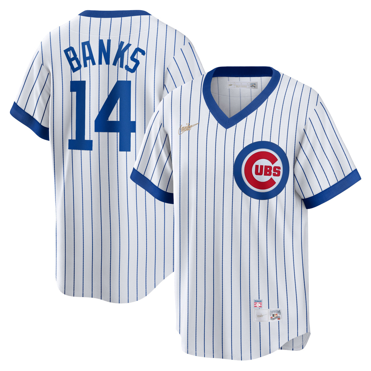 Ernie Banks Chicago Cubs Nike Home Cooperstown Collection Player Jersey White