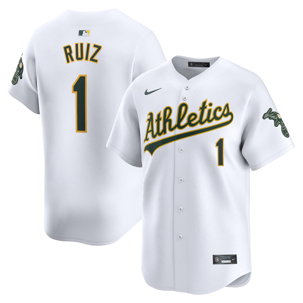 Esteury Ruiz Oakland Athletics Nike Home Limited Player Jersey White