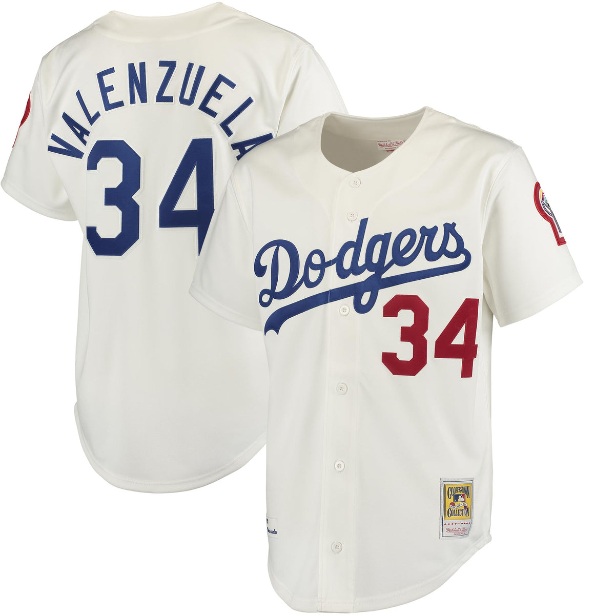 Fernando Valenzuela Los Angeles Dodgers Mitchell Ness Authentic Jersey White