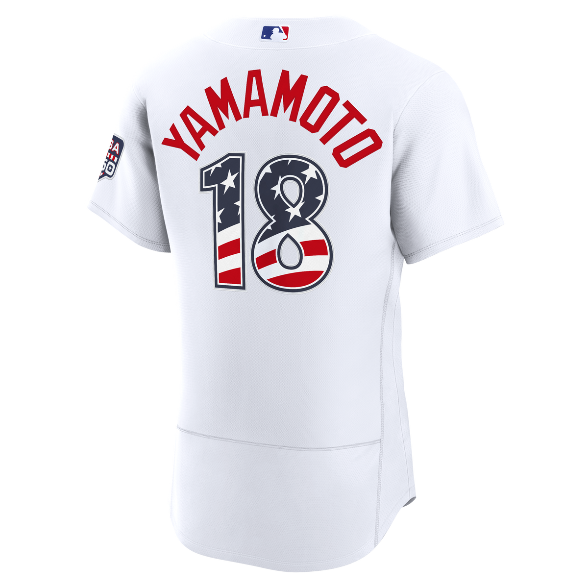 Fourth of July Men's Los Angeles Dodgers Yoshinobu Yamamoto Nike White USA 250 Authentic Jersey