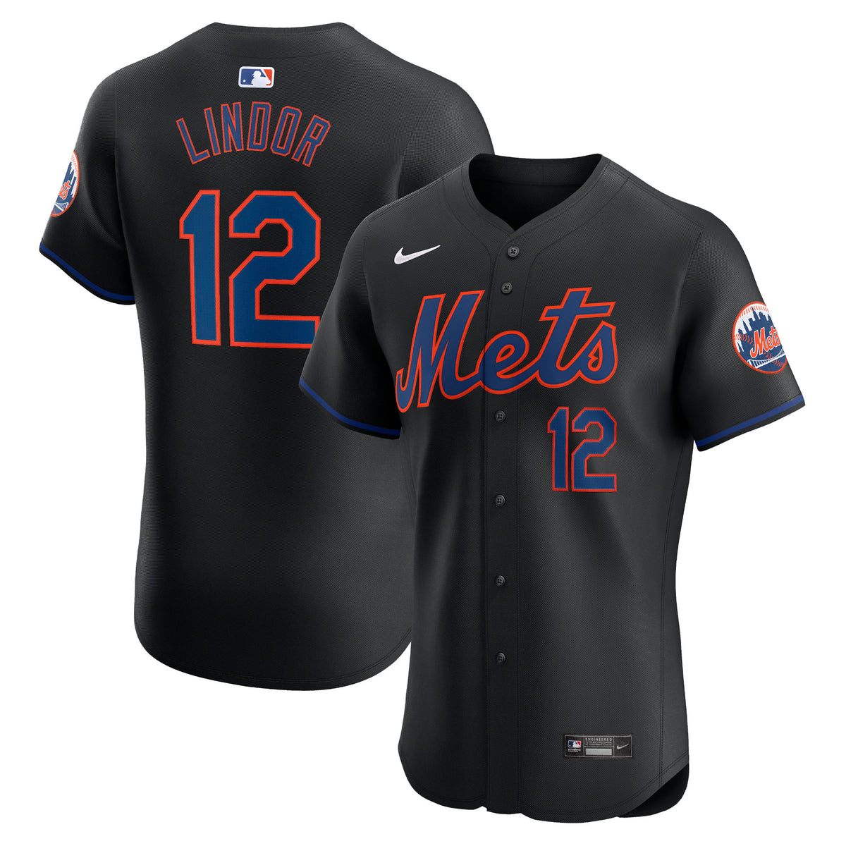 Francisco Lindor New York Mets Nike Alternate Elite Player Jersey Black