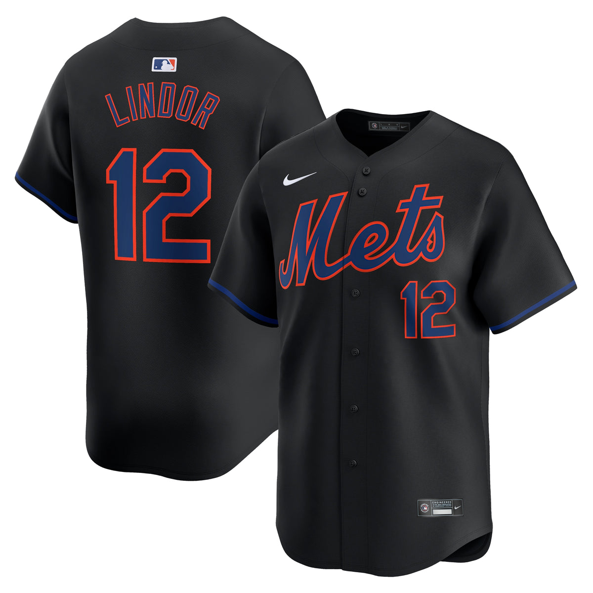 Francisco Lindor New York Mets Nike Alternate Limited Player Jersey Black