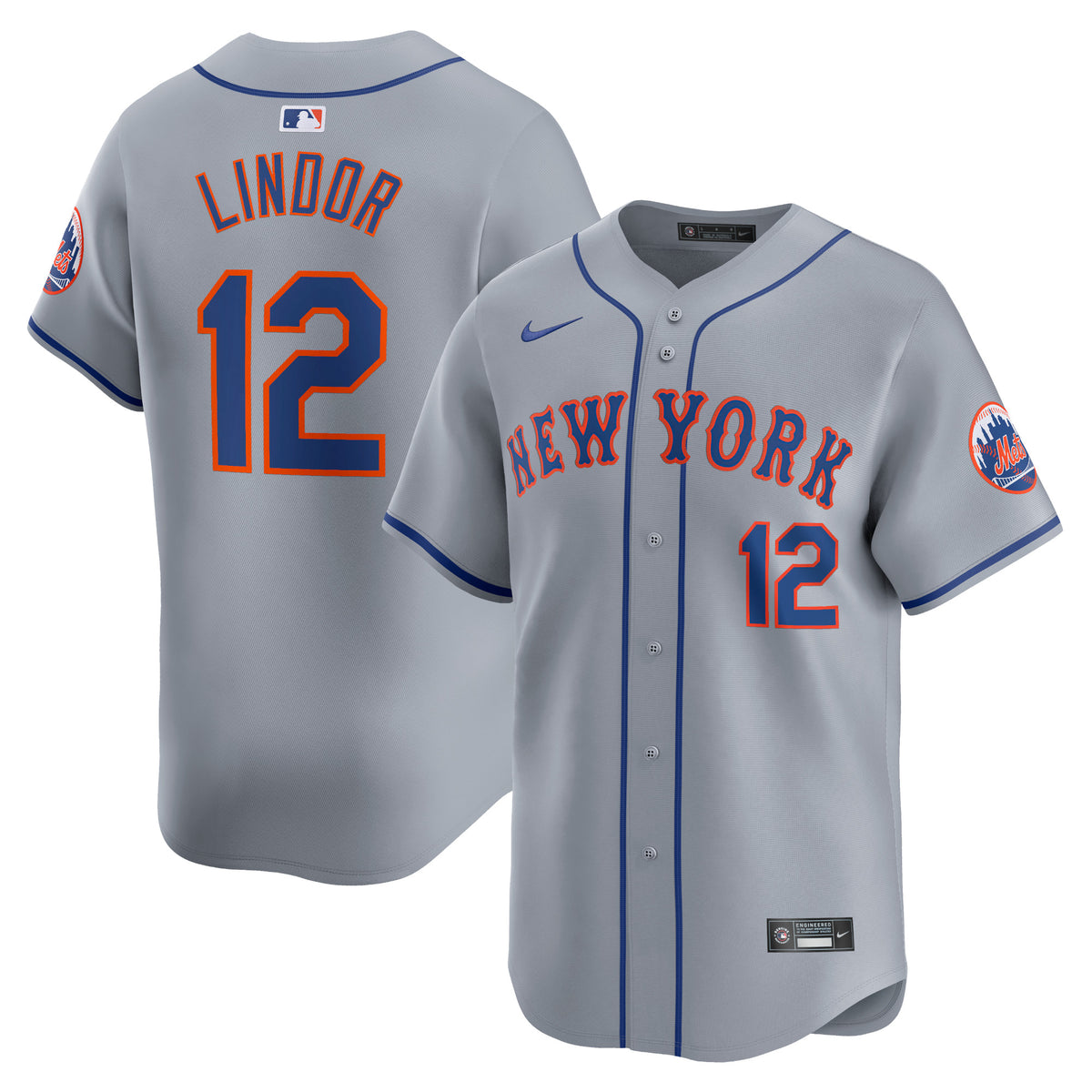 Francisco Lindor New York Mets Nike Away Limited Player Jersey Gray