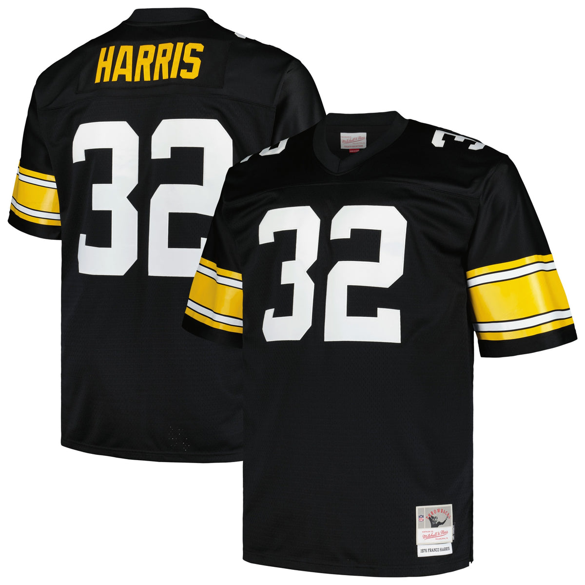Franco Harris Pittsburgh Steelers Mitchell Ness Big Tall 1976 Legacy Retired Player Jersey Black