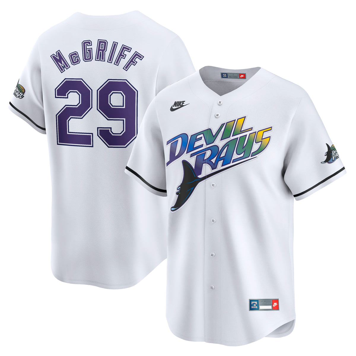Fred McGriff Tampa Bay Rays Nike Throwback Cooperstown Limited Jersey White