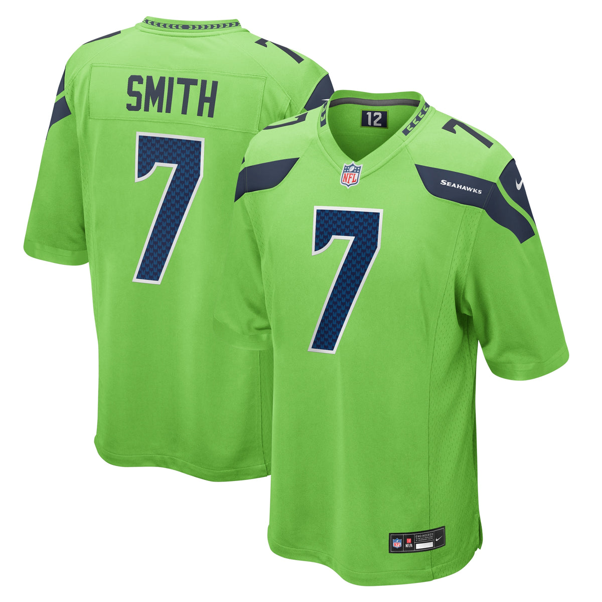 Geno Smith Seattle Seahawks Nike Game Jersey Neon Green