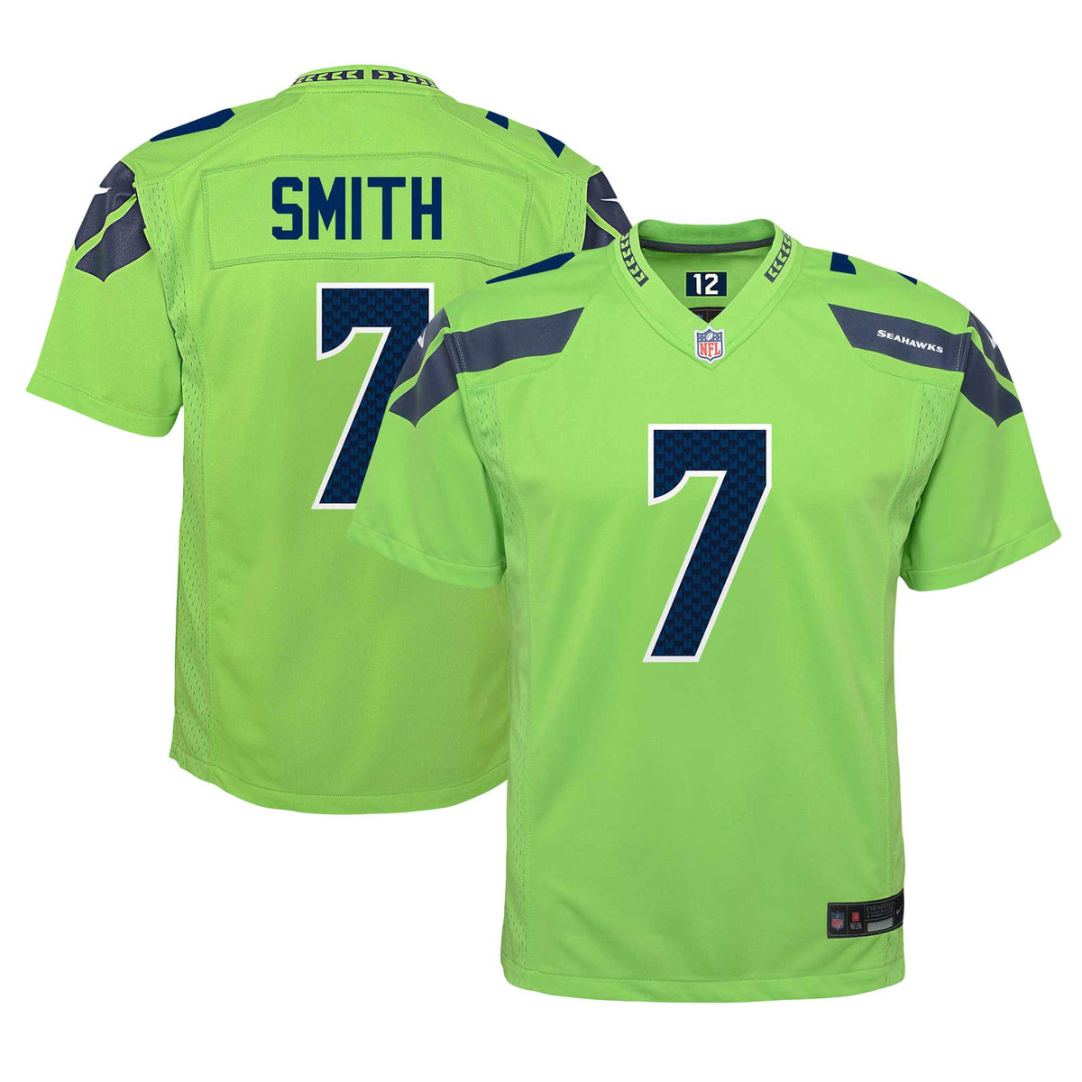 Geno Smith Seattle Seahawks Nike Youth Alternate Player Game Jersey Neon Green