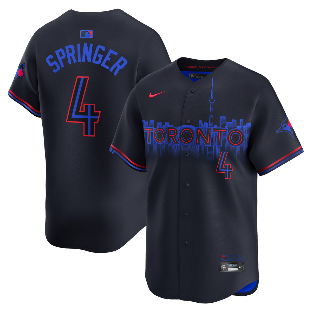George Springer Toronto Blue Jays Nike 2024 City Connect Limited Player Jersey Black