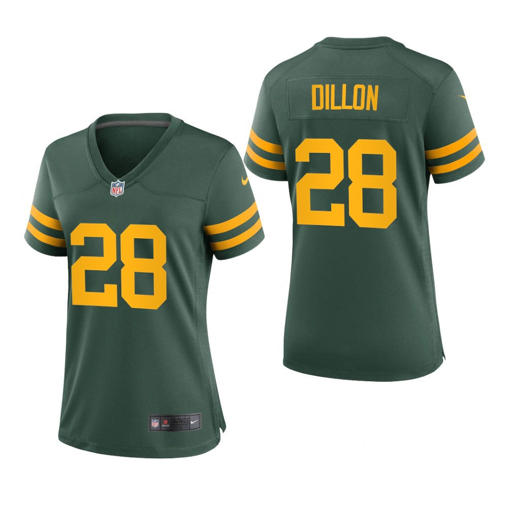 Green Bay Packers A.J. Dillon Green Jersey Alternate Game Women's
