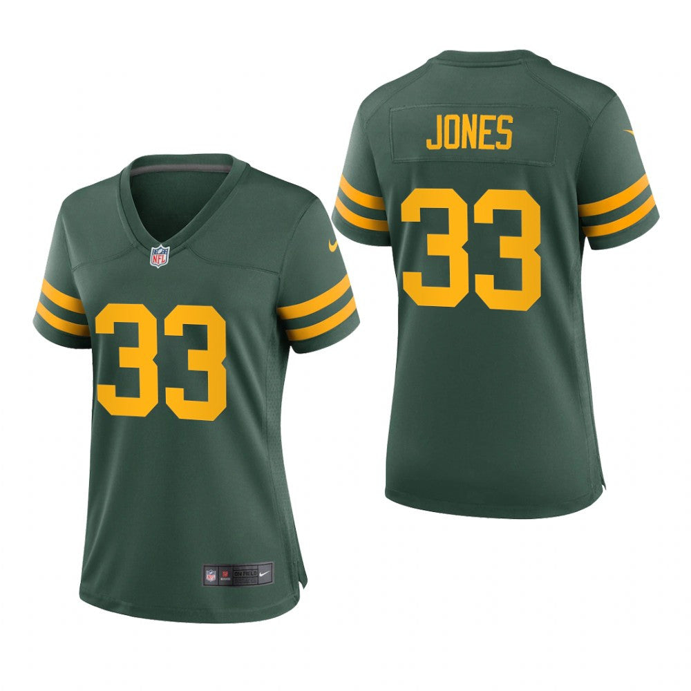 Green Bay Packers Aaron Jones Green Jersey Alternate Game Women's