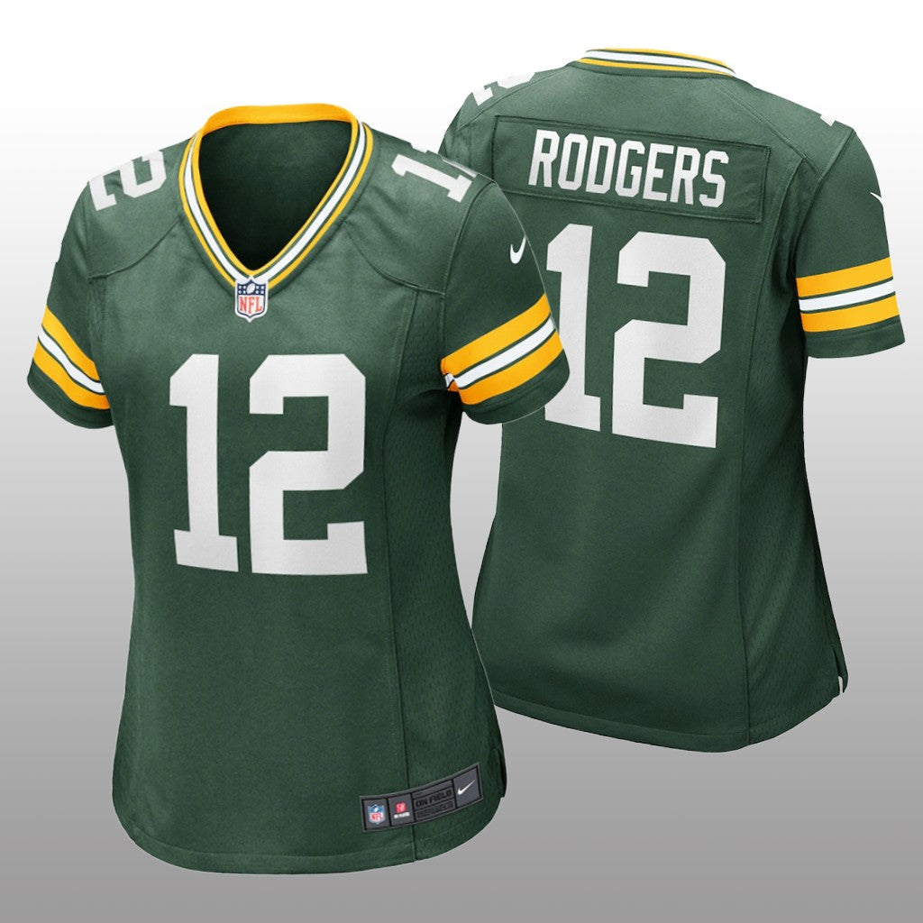 Green Bay Packers Aaron Rodgers Green Jersey Game Women's