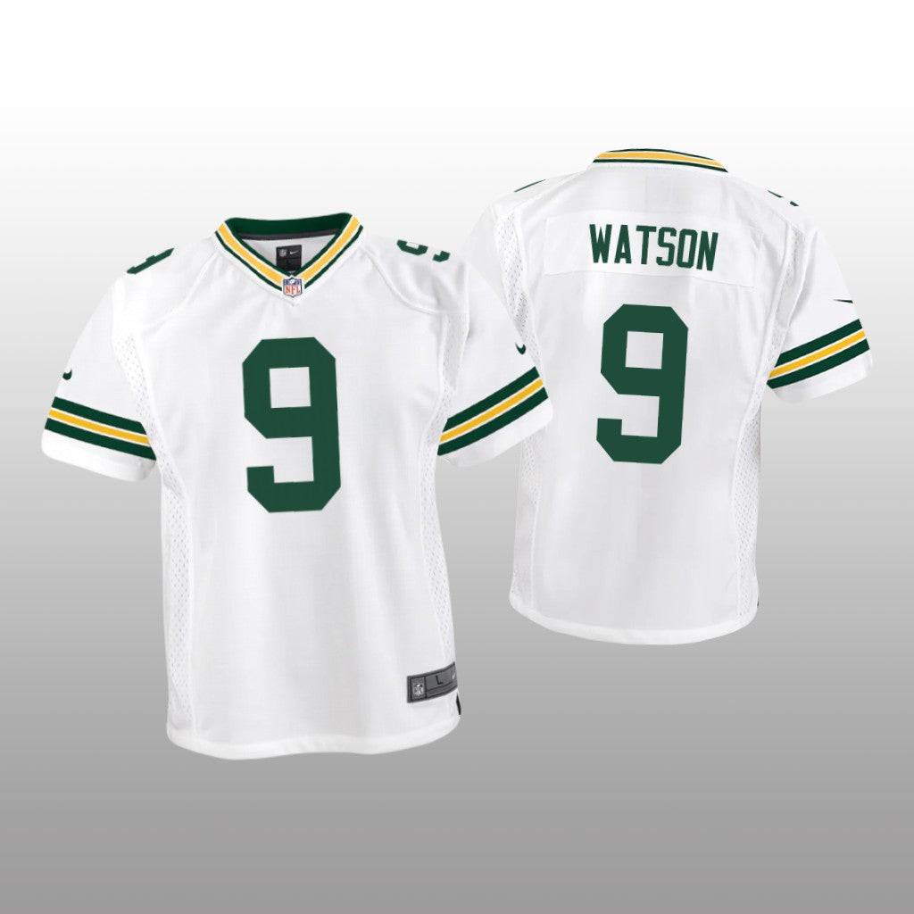 Green Bay Packers Christian Watson White Jersey Game Youth