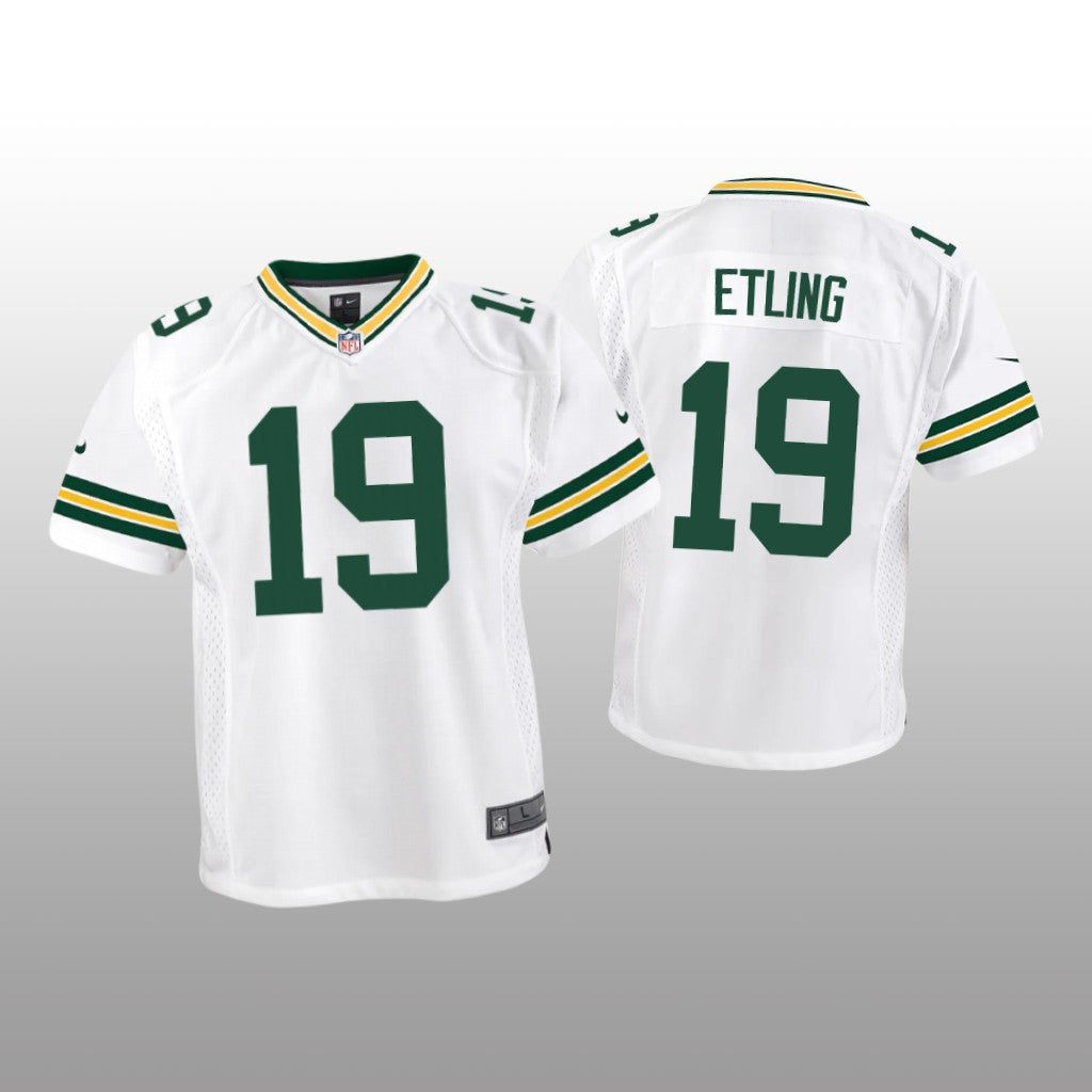 Green Bay Packers Danny Etling White Jersey Game Youth