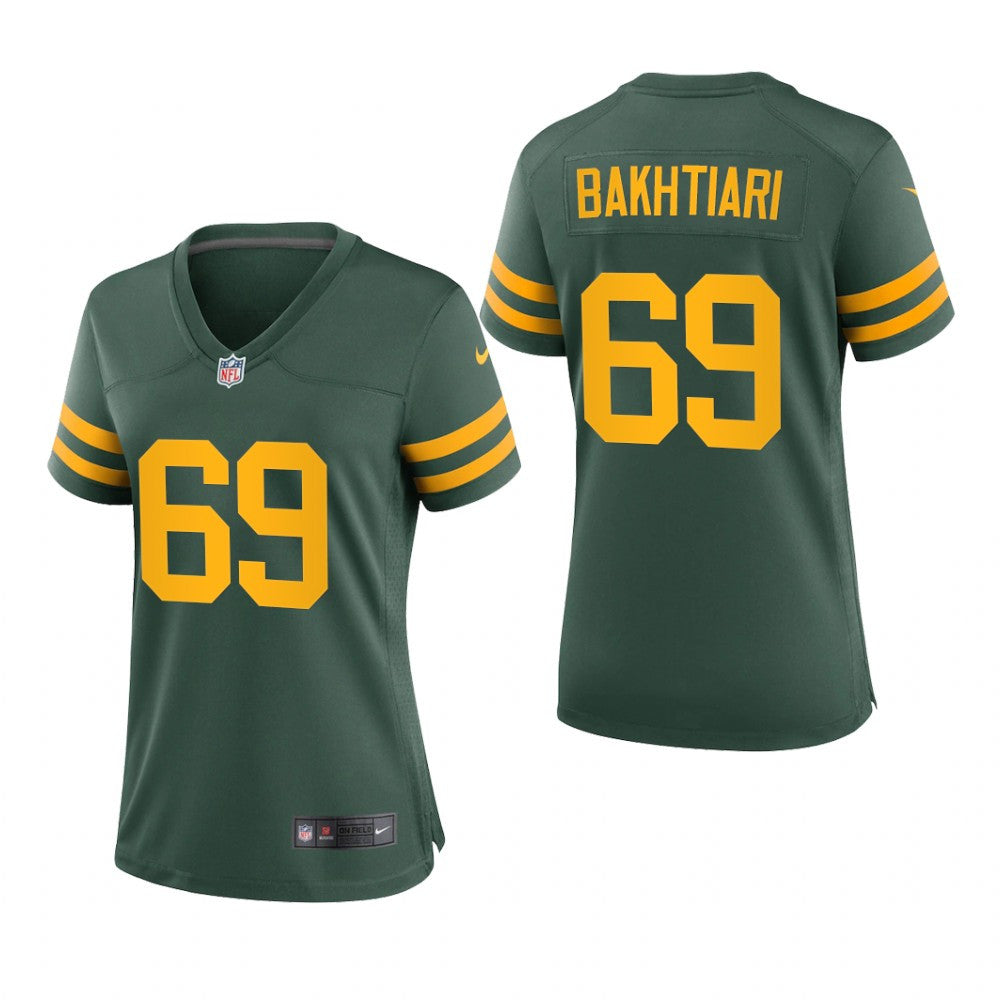 Green Bay Packers David Bakhtiari Green Jersey Alternate Game Women's