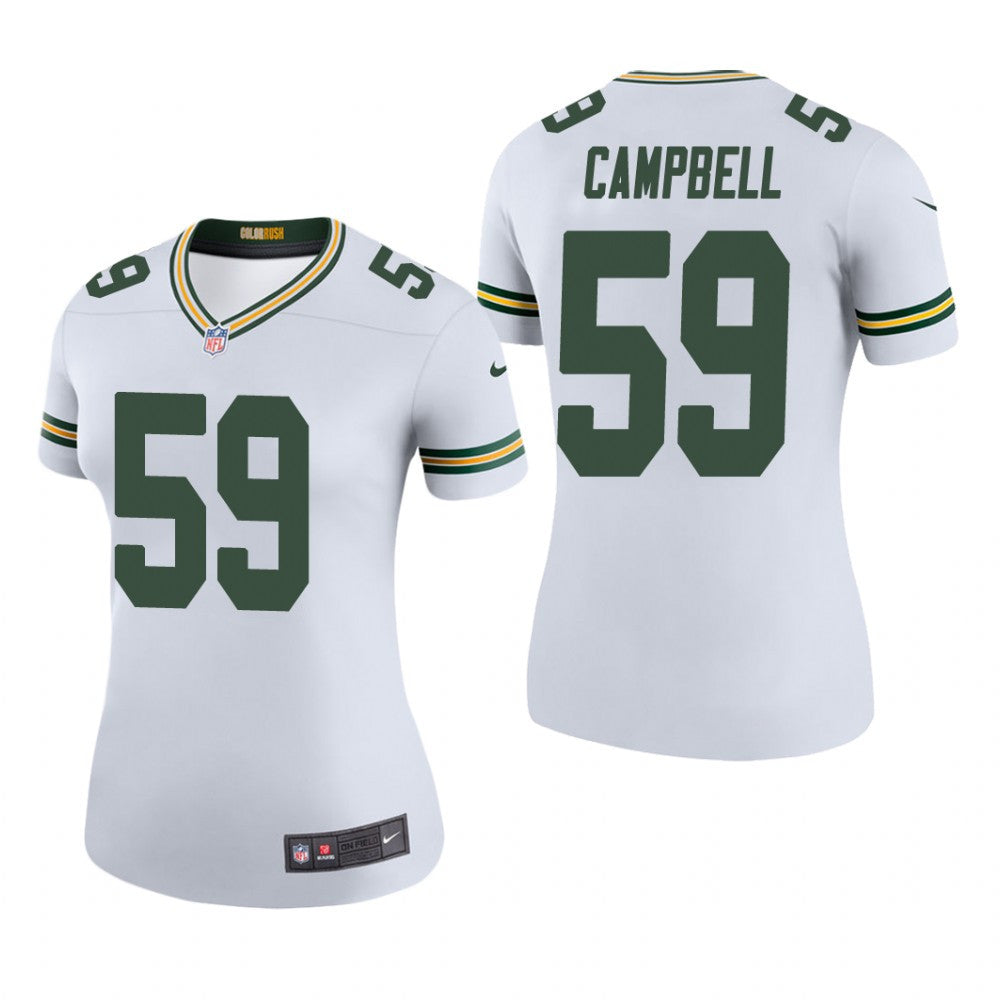 Green Bay Packers De&'Vondre Campbell White Jersey Color Rush Legend Women's