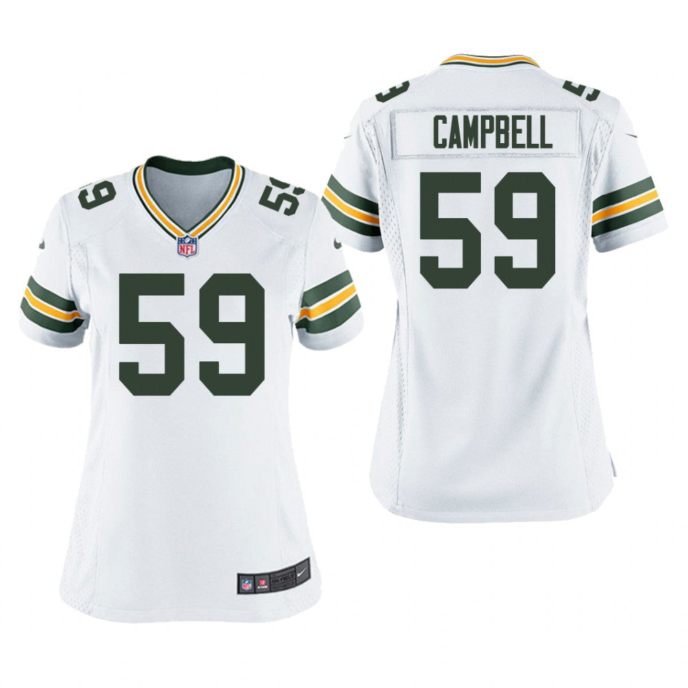 Green Bay Packers De&'Vondre Campbell White Jersey Game Women's