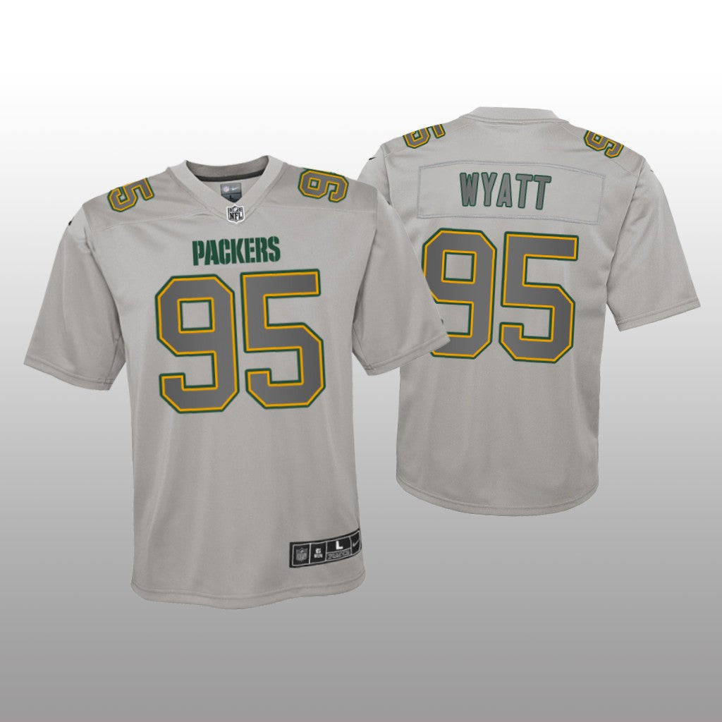 Green Bay Packers Devonte Wyatt Gray Jersey Atmosphere Fashion Game Youth