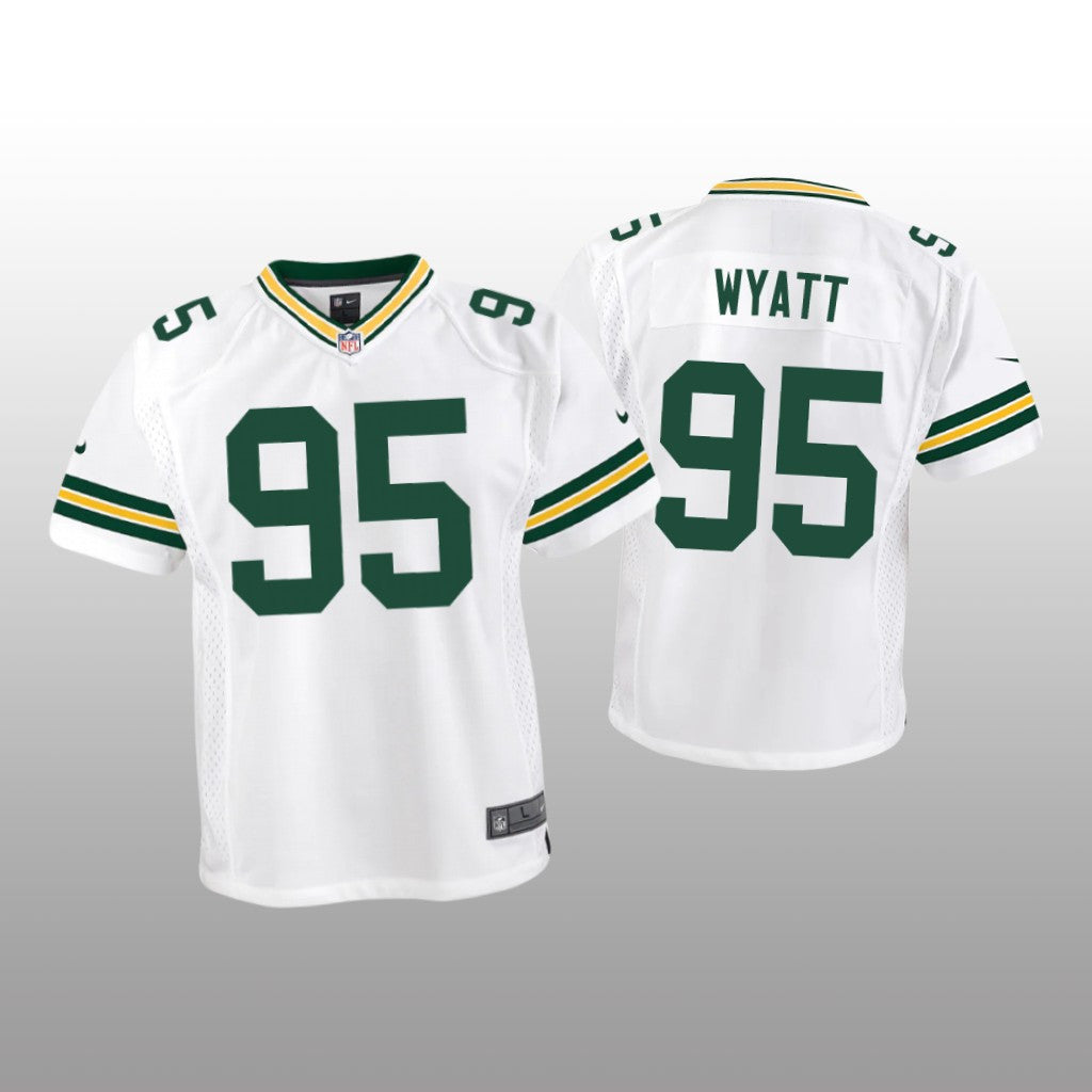 Green Bay Packers Devonte Wyatt White Jersey Game Youth