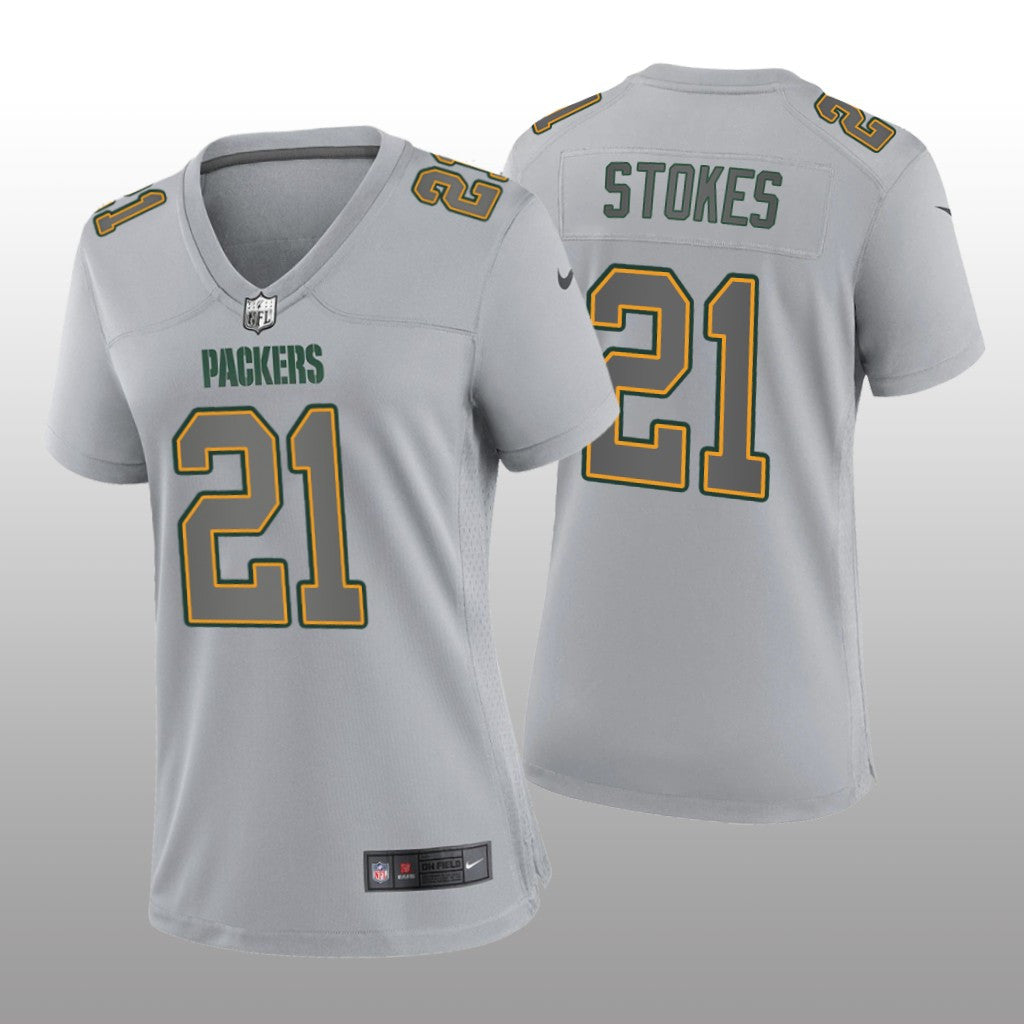 Green Bay Packers Eric Stokes Gray Jersey Atmosphere Fashion Game Women's