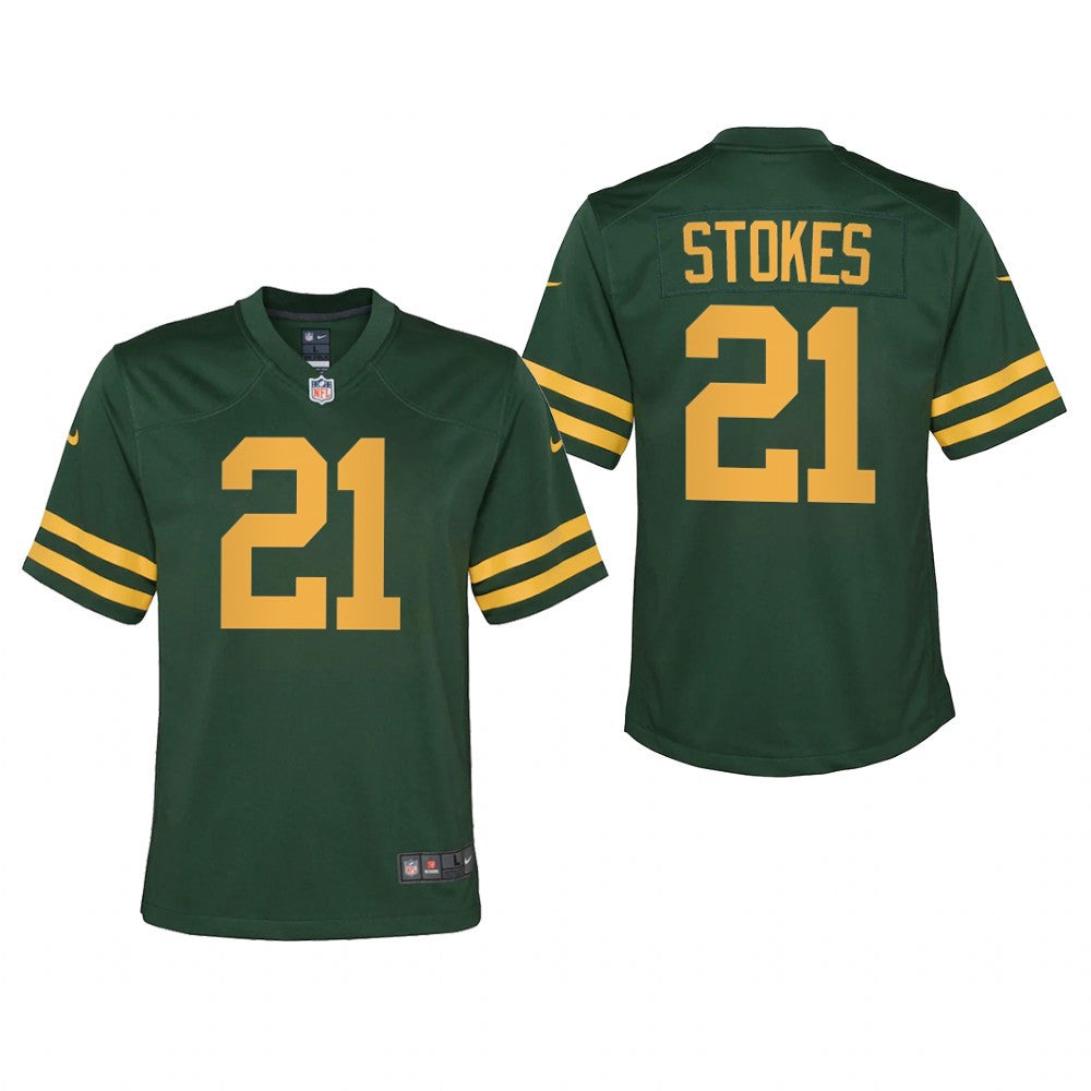 Green Bay Packers Eric Stokes Green Jersey Alternate Game Youth