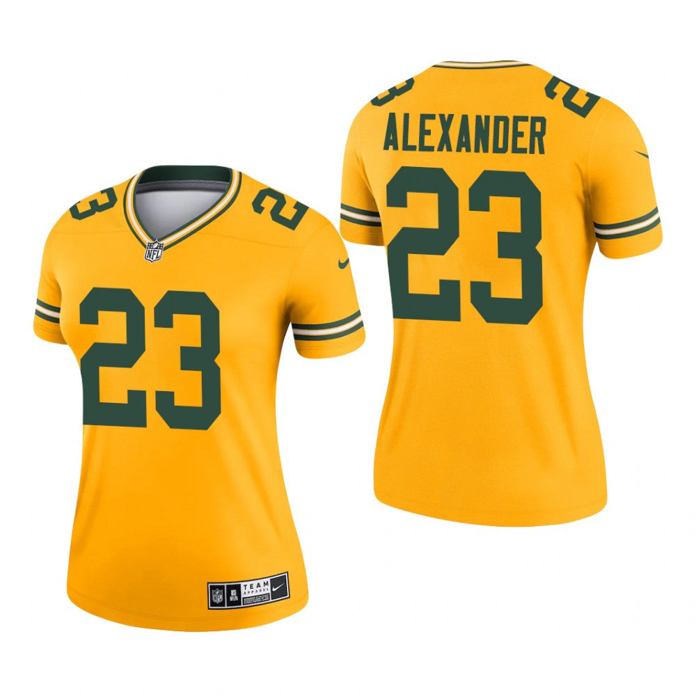 Green Bay Packers Jaire Alexander Gold Jersey Inverted Legend Women's
