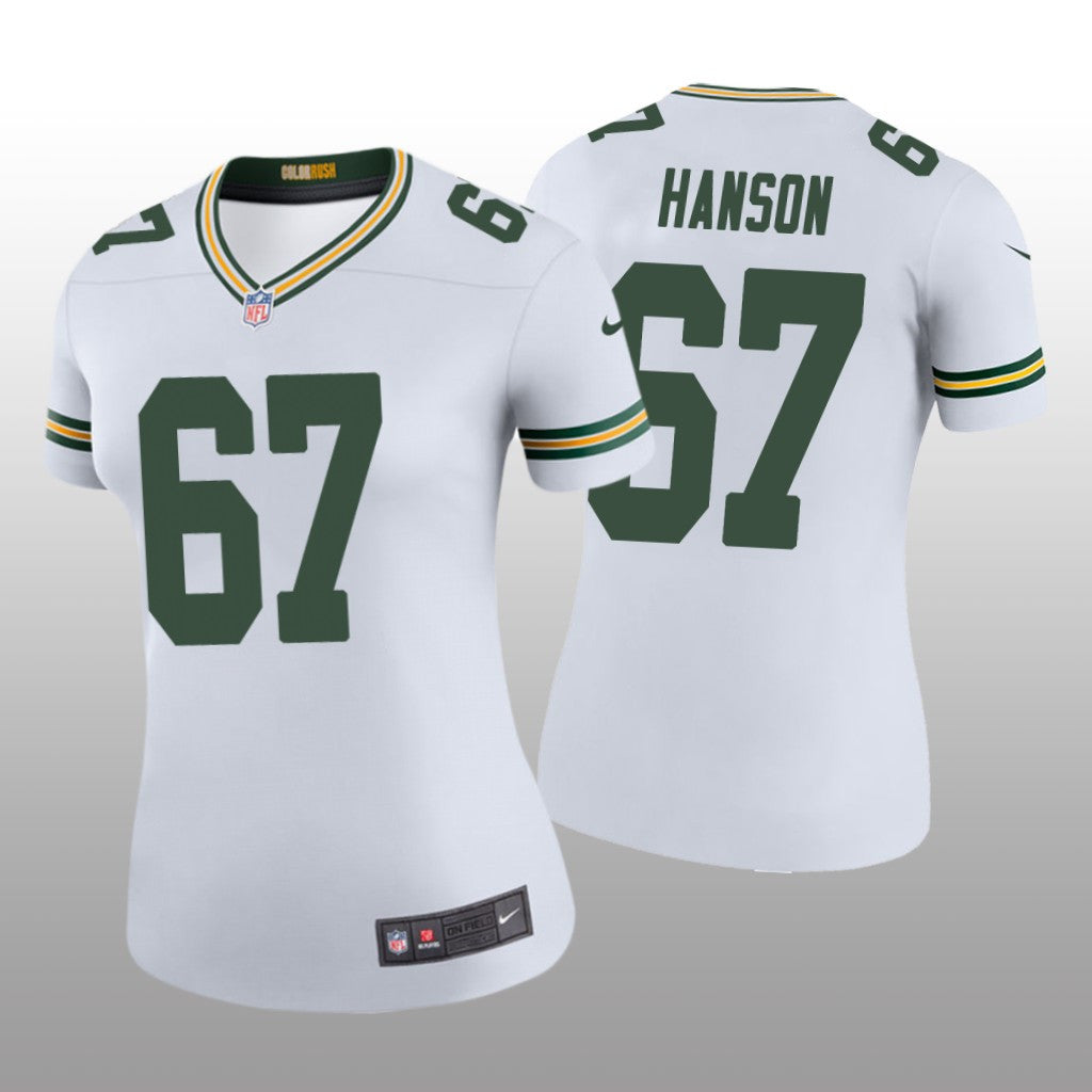 Green Bay Packers Jake Hanson White Jersey Color Rush Legend Women's