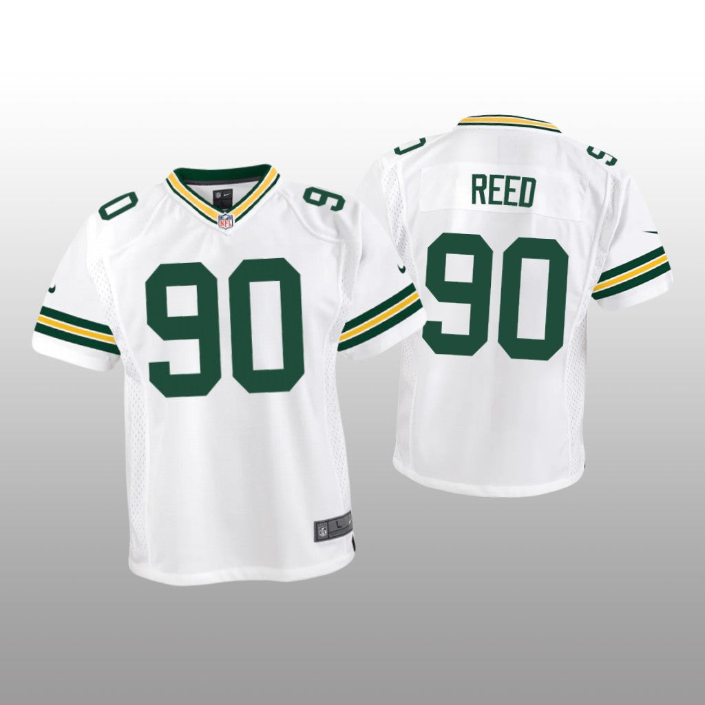 Green Bay Packers Jarran Reed White Jersey Game Youth