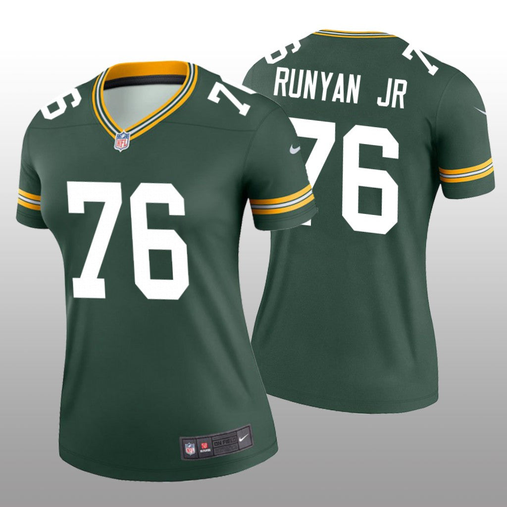 Green Bay Packers Jon Runyan Jr. Green Jersey Legend Women's