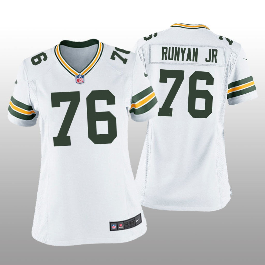 Green Bay Packers Jon Runyan Jr. White Jersey Game Women's