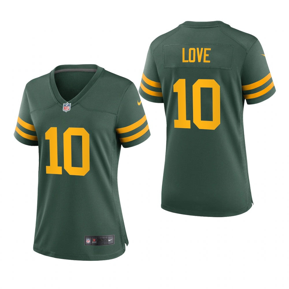 Green Bay Packers Jordan Love Green Jersey Alternate Game Women's