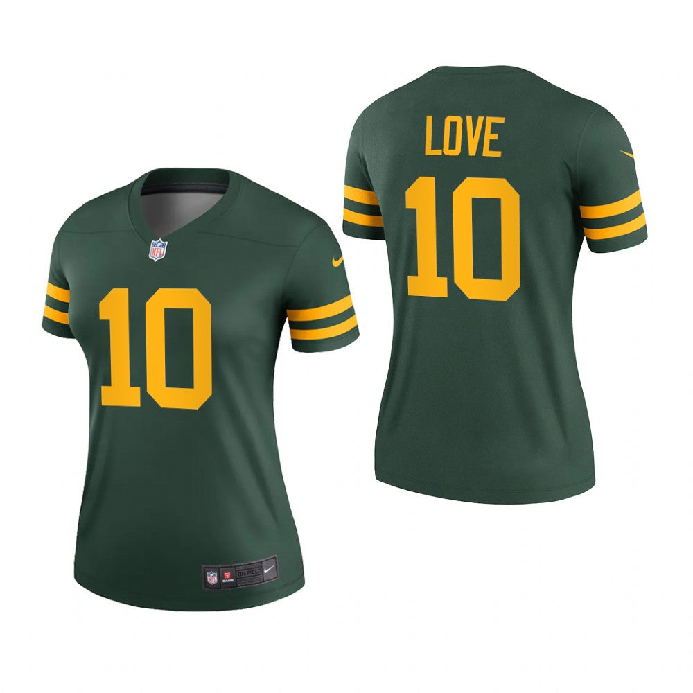 Green Bay Packers Jordan Love Green Jersey Alternate Legend Women's