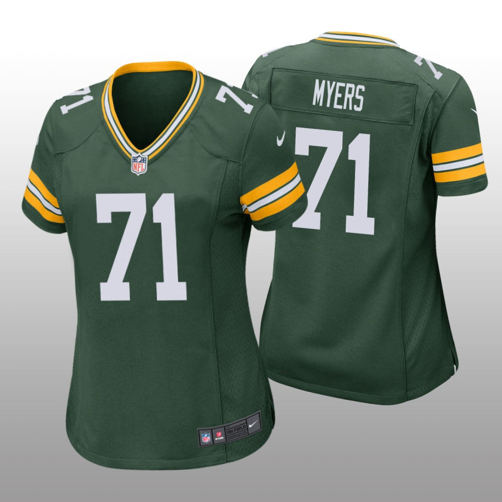 Green Bay Packers Josh Myers Green Jersey Game Women's